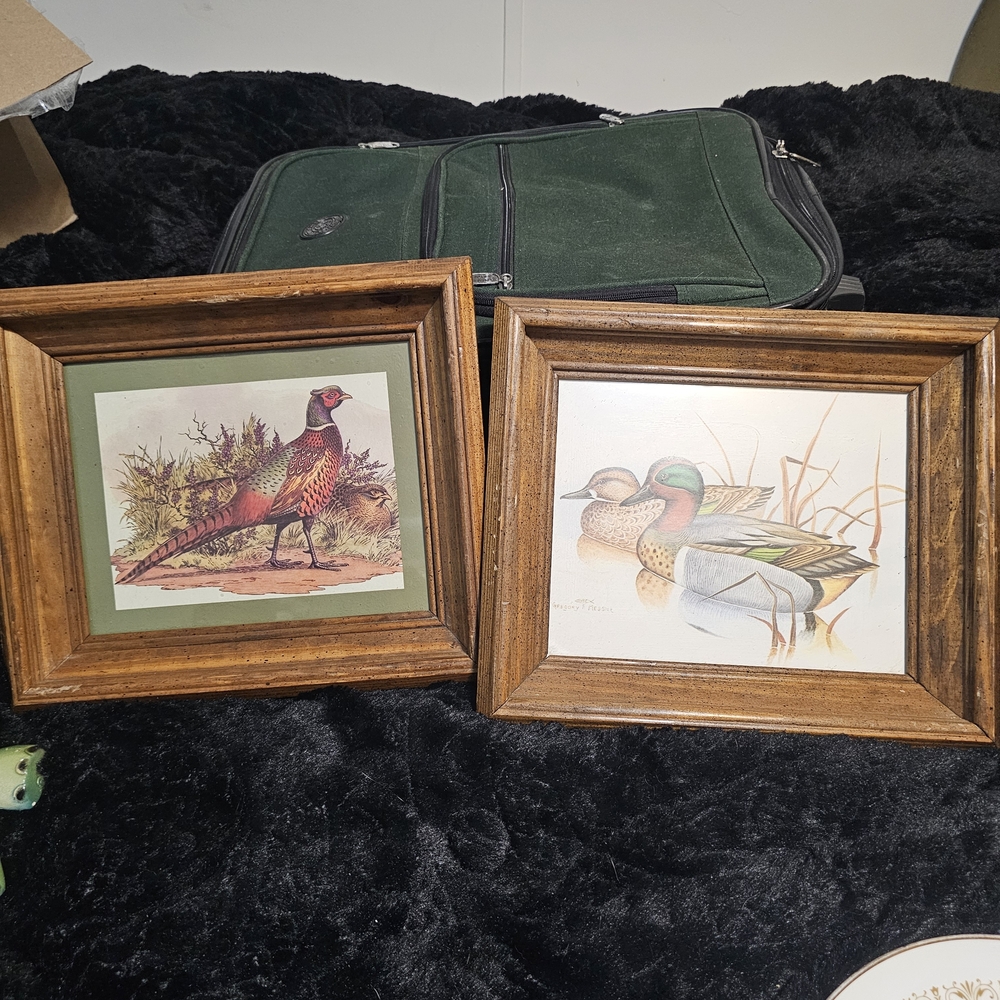 Pair of 2 Prints -Gregory F Messier's Pair of Ducks and Pheasants in Tall Grass